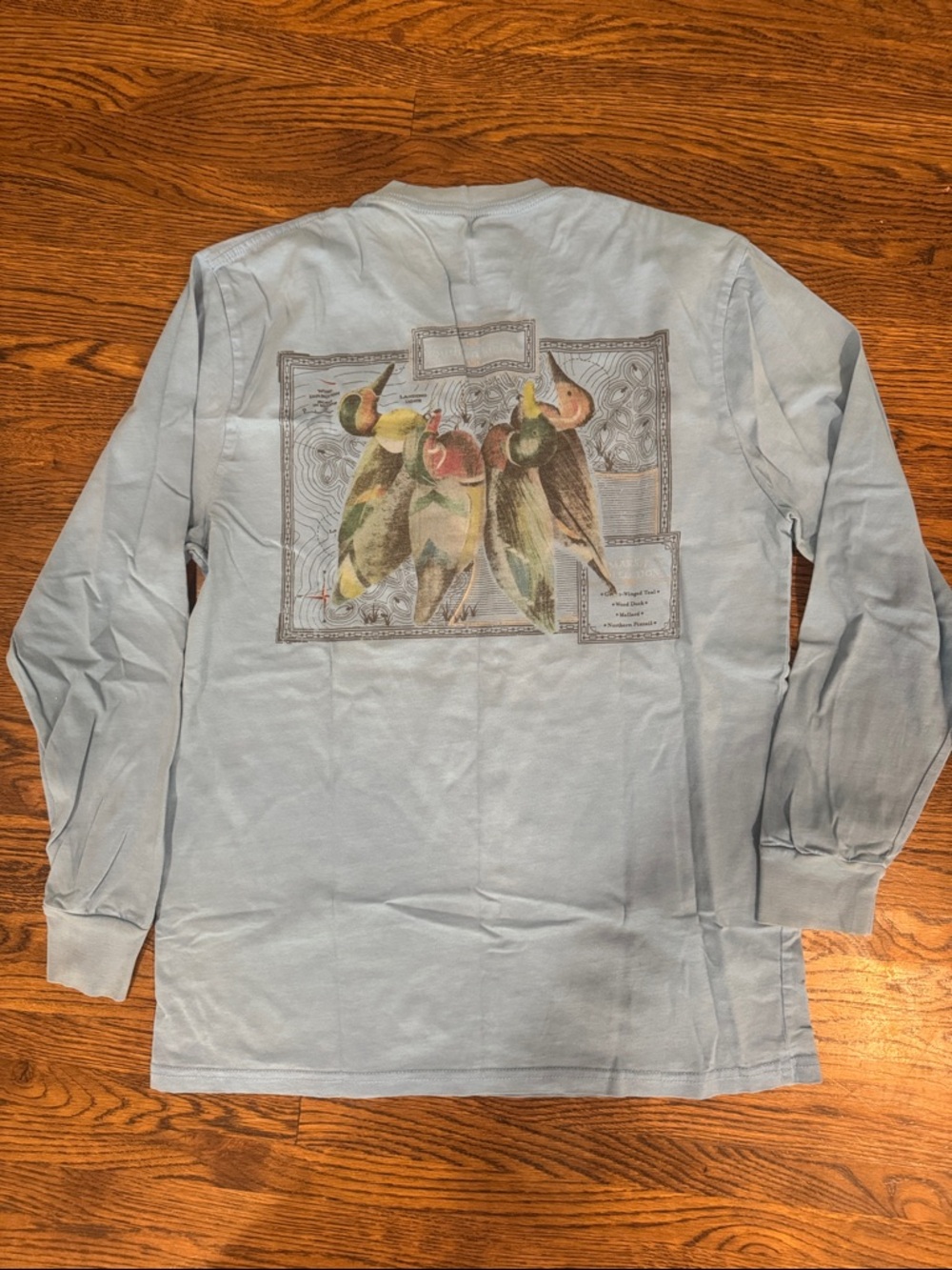 Southern Marsh Light Blue Long Sleeve Shirt with Duck Graphic